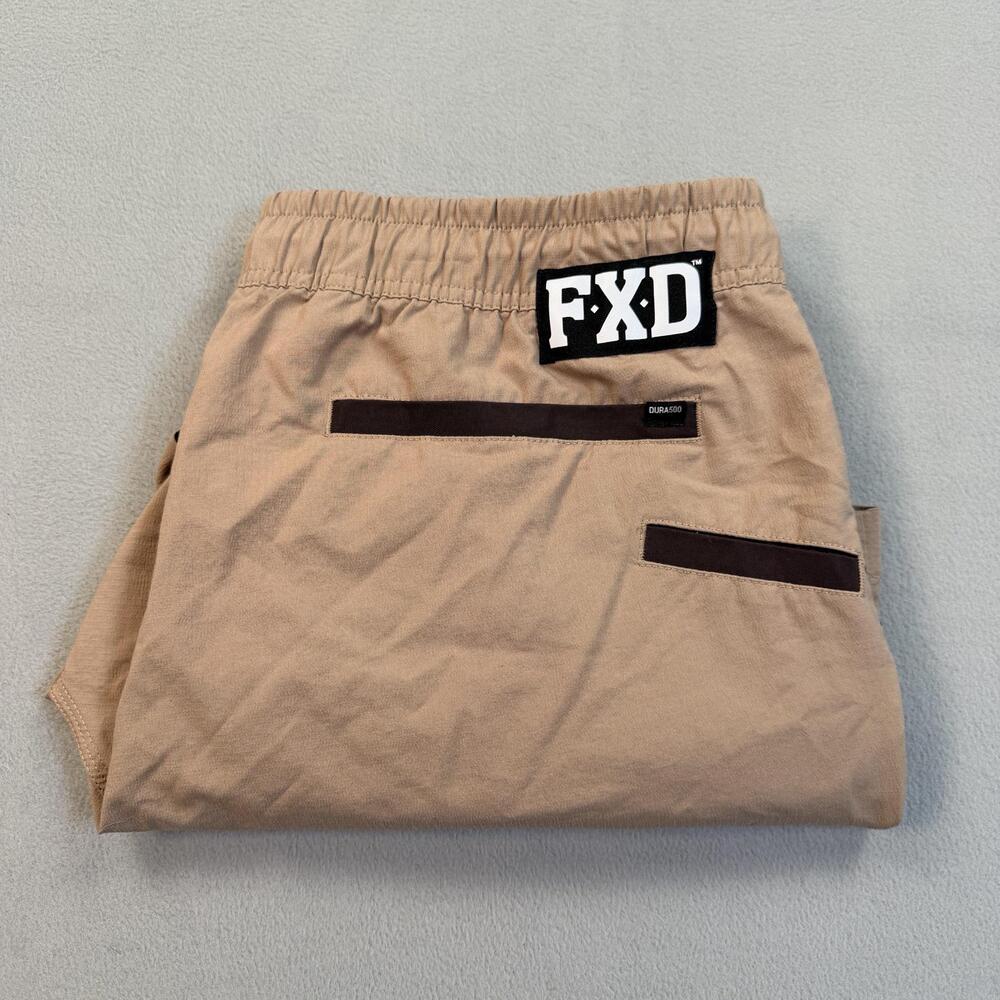 FXD Shorts Mens 40 Beige Chino Elastic Waist Drawstring Workwear Stretch Casual